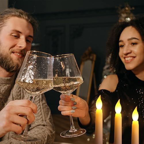 Miniatura 5 de Sequpr 6 velas LED sin llama parpadeantes que funcionan con pilas, velas largas eléctricas 3D para decoración de Navidad, bar, hogar, boda (luces