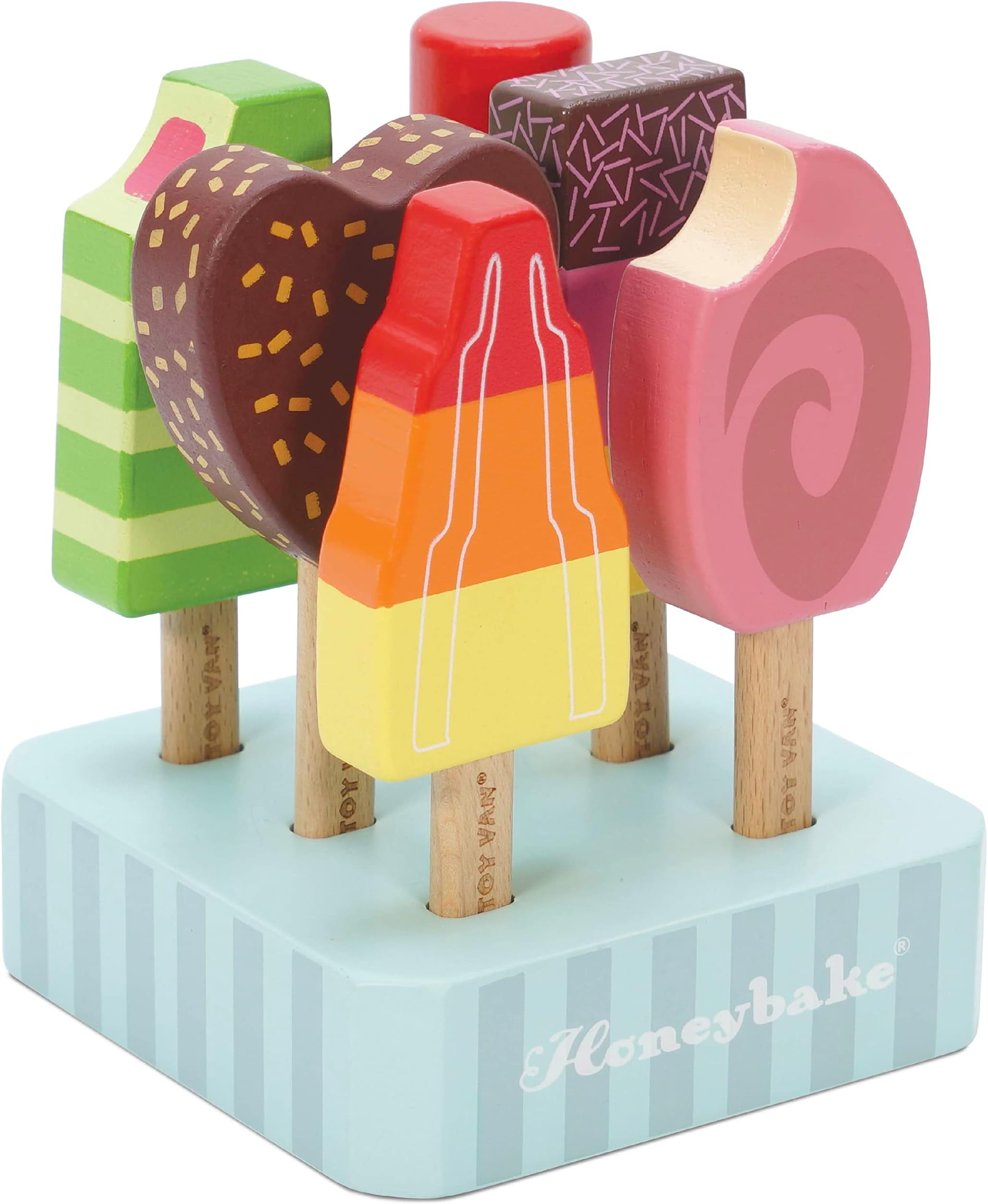 Le Toy Van Honeybake Collection Ice Lollies Set Premium Wooden Toys for Kids Ages 3 Years & Up (TV284), 10 cm x 13 cm x 10 cm