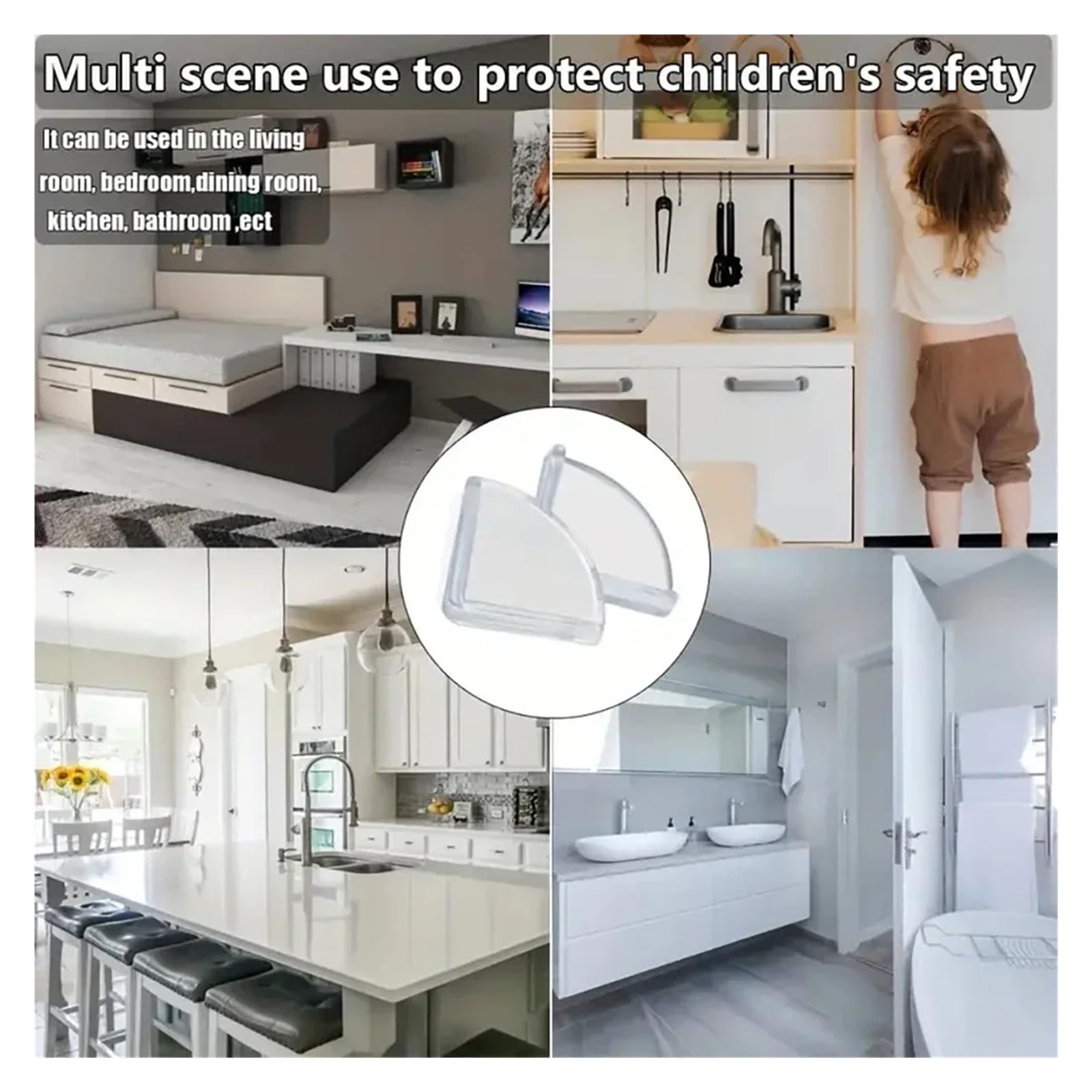 Eckenschutz für Tische, Kindersicherheit, 16-teiliges Set, Winkelschutz, Silikon, transparent, vibrationsdämpfend, für Familien, Ventilatoren