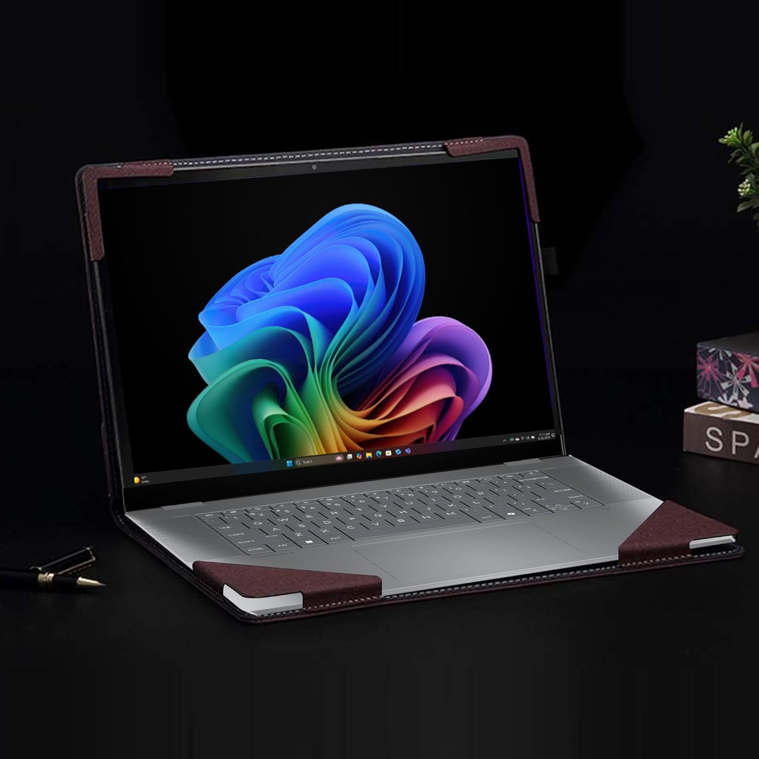 Laptop Case for HP Omnibook X Flip 16" Next Gen AI Laptop(16-asXXXXna 16-arXXXXna 16-ar0047nr) 2-in-1 16inches[Not Other Models] PU Leather Protective Bag Detachable Shell (Wine Red)