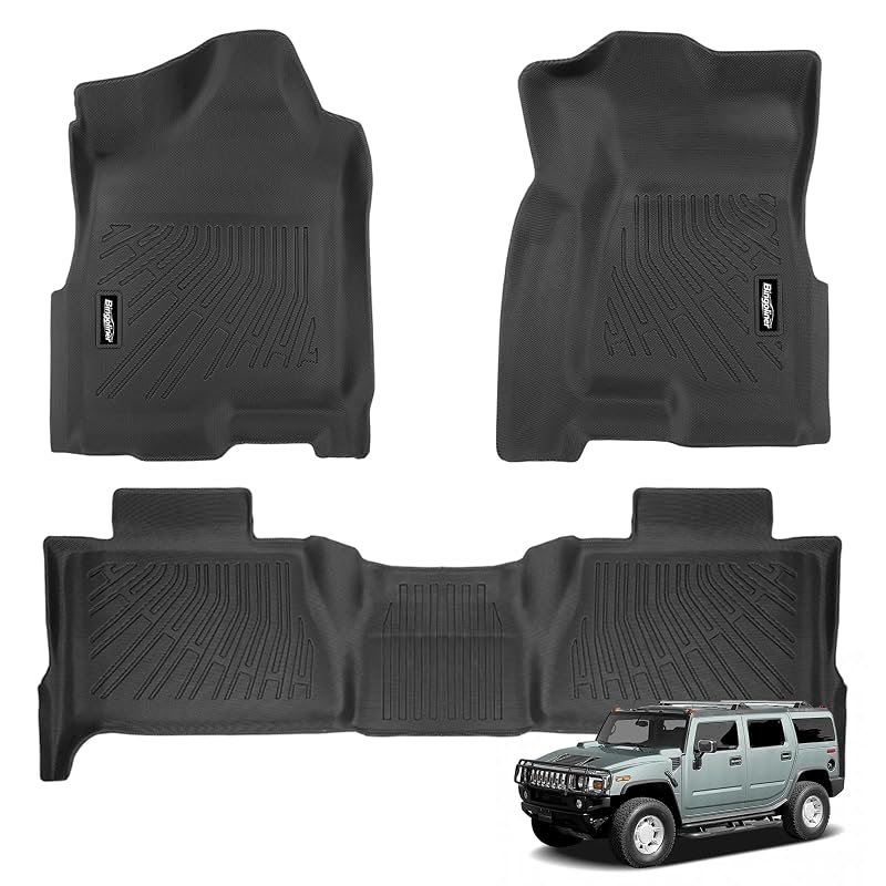 Tapete automotivo sob medida em TPE preto para Hummer H2 2003 a 2009 Bingoliner, 1 unidade
