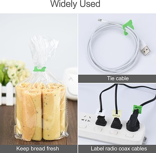 Miniatura 3 de 100 clips reutilizables de plástico verde para mantener tus alimentos frescos, clips de bolsa de almacenamiento de alimentos de 78 x 1 pulgada