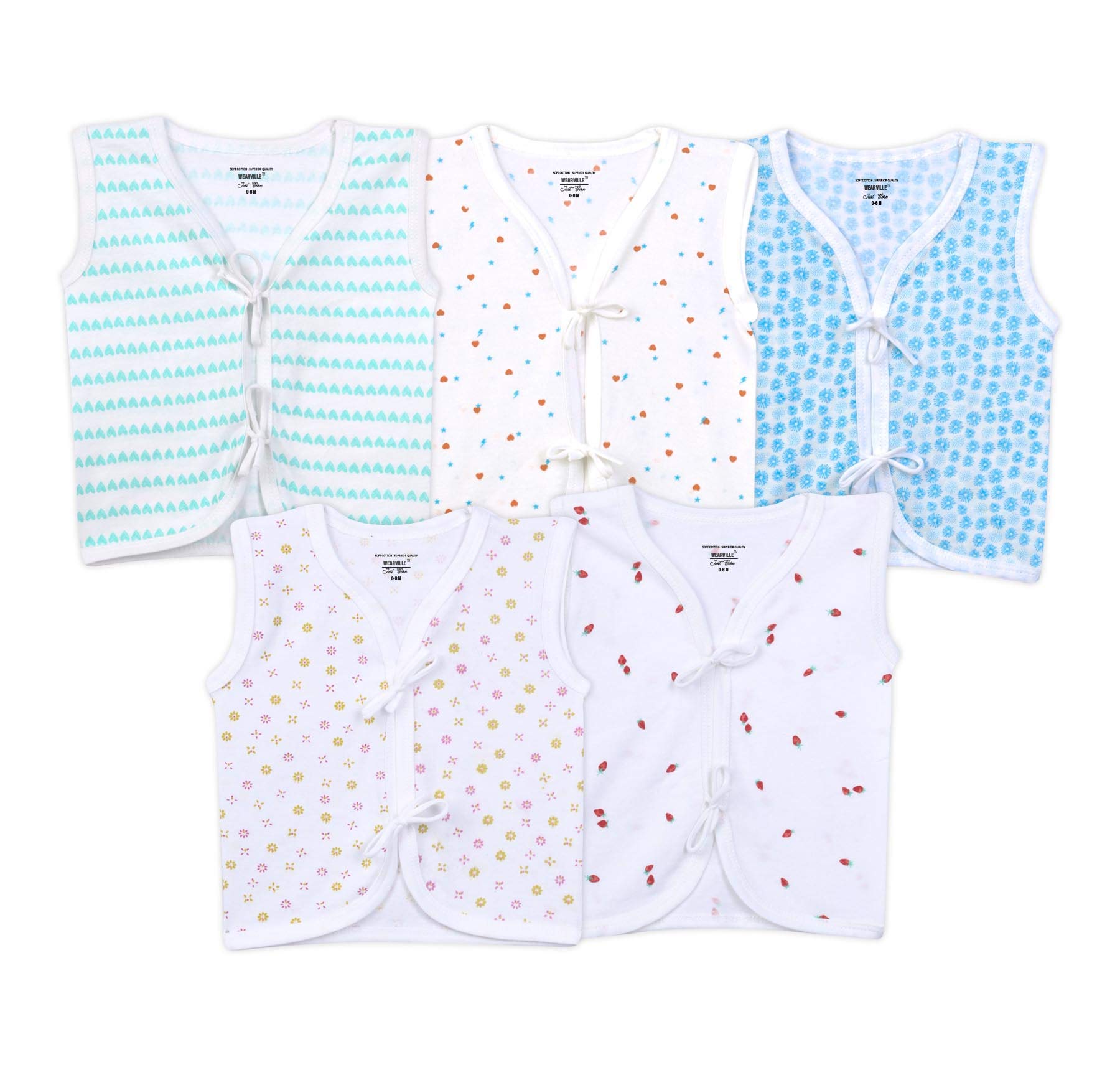 Wearville New Born Baby Boy's & Baby Girls jabla Clothing Top Set(Multicolored)