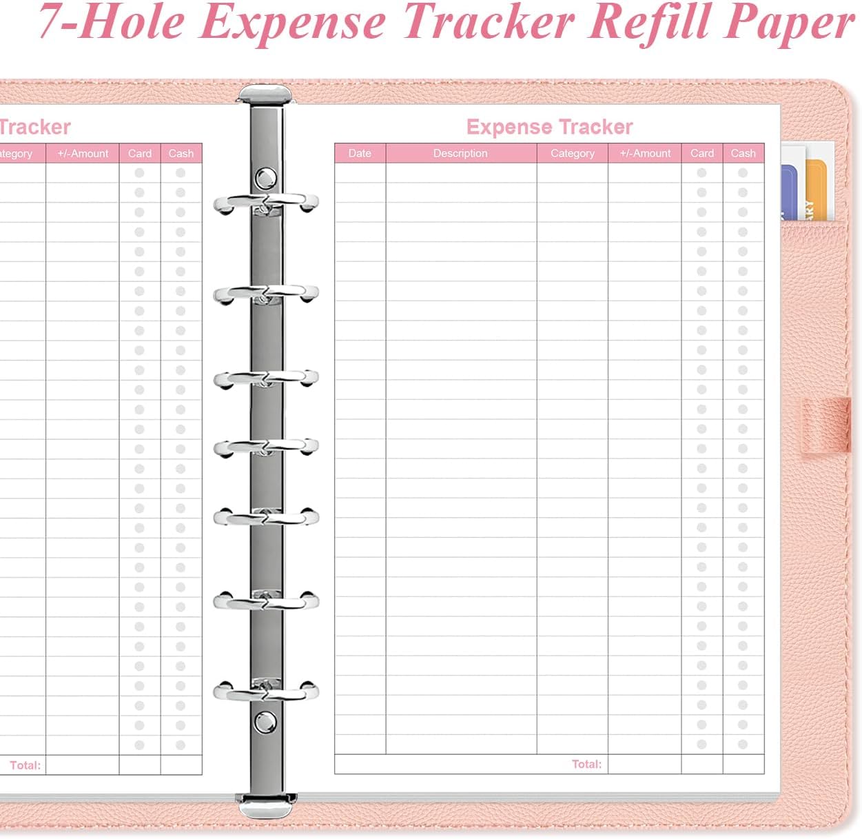 Budget Planner Refills for 3/7 Mini Binders - 50 Sheets/100 Pages Expense Tracker Paper, 100gsm, White, 5.8'' x 8.5'' image 5