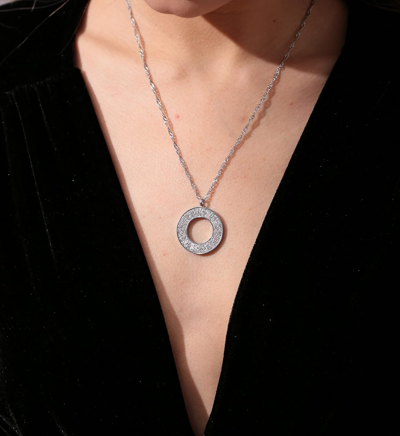 Qitian Islamic Jewelry Gifts for Women Muslim Pendant Gold Allah Arabic Necklaces Ayatul Kursi Necklace - Image 3