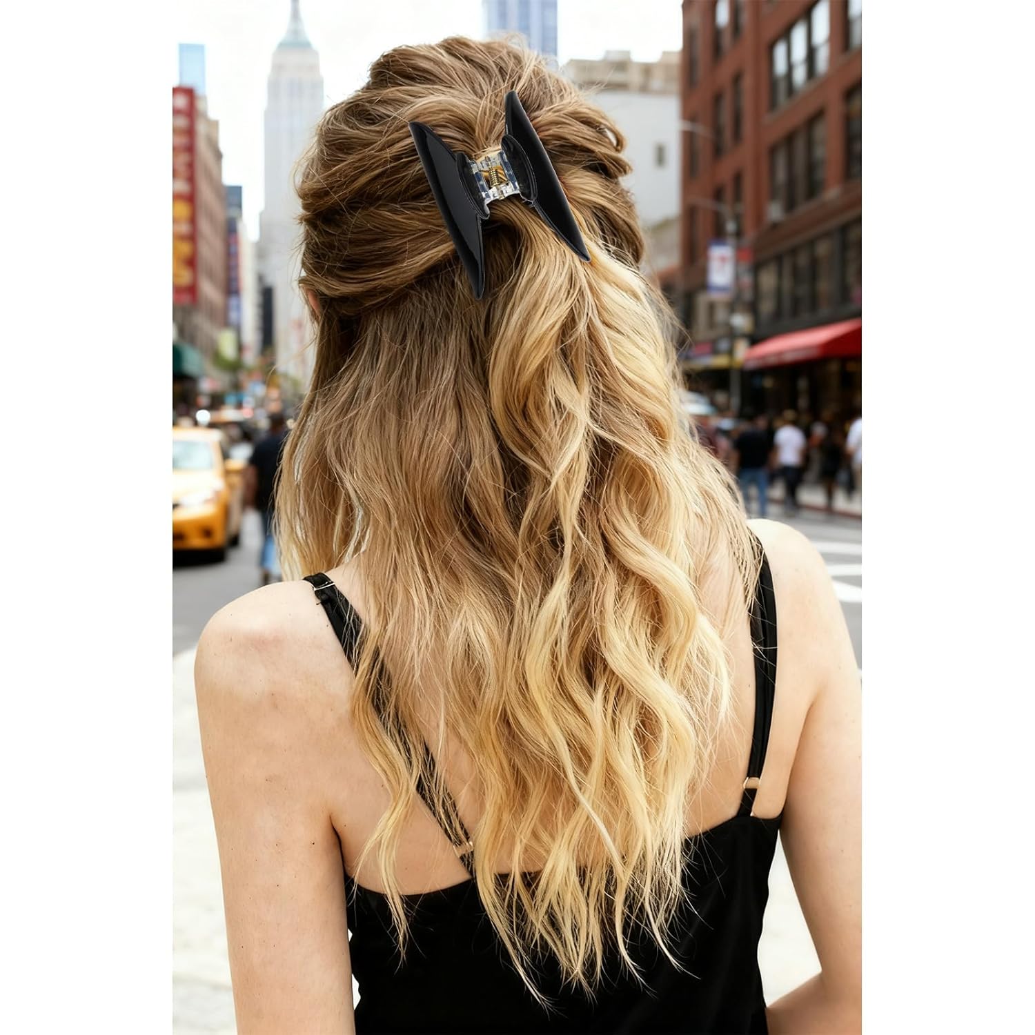 3PCS Claw Clips for Women Large Hair Styling Clips for Thick Thin Hair Acrylic Cute French Clips Non-Slip Pink White Black Hair Styling Accessories Women Girls(Marble) Valentine's Day Gift - Image 5