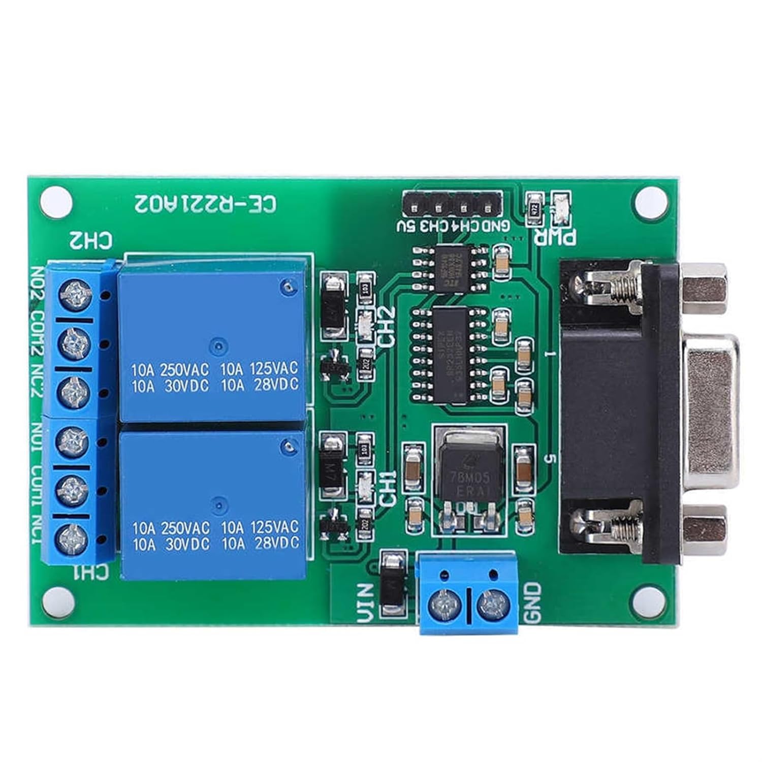 2 Channel Relay Serial Port RS232 Relay Switch Board TB351 DB9 Interface Remote Control Board