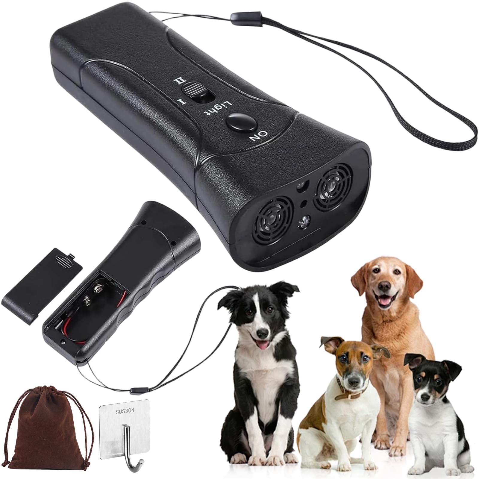 2026 New Petgentle Dog Trainer, Pet Gentle Anti Barking Device For Dogs, Anti Barking Device With Led Flashlight, Safe & Effective Bark Silencer For All Dog Breeds, Indoor & Outdoor Use (1PCS)