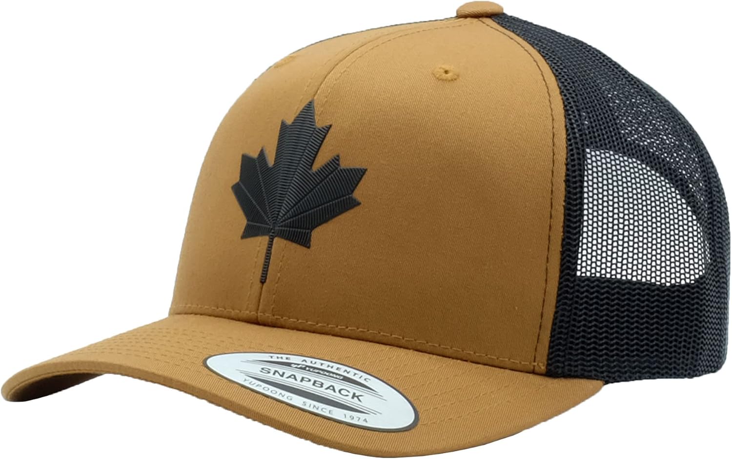 Canada Hat Premium 3D Patch Trucker Hat, Snapback Cap Partially Made in USA with Imported Goods