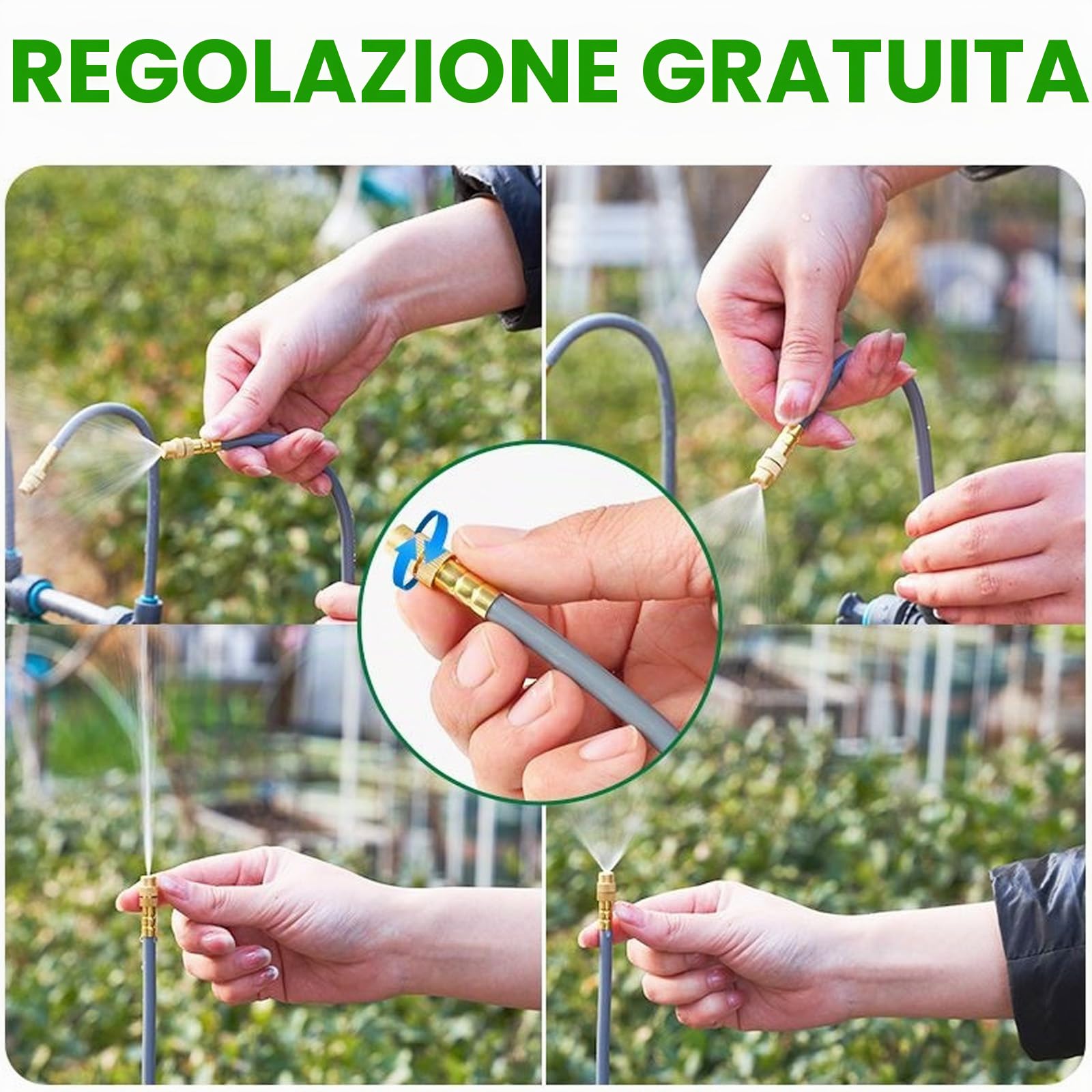 Kit per Sistema di Irrigazione a Goccia Regolabile a 360°,Sistema Irrigazione Automatico 60M,Sistemas di Irrigaziones per Giardino,per Piante da Giardino e Sistemas Irrigaziones Balcone