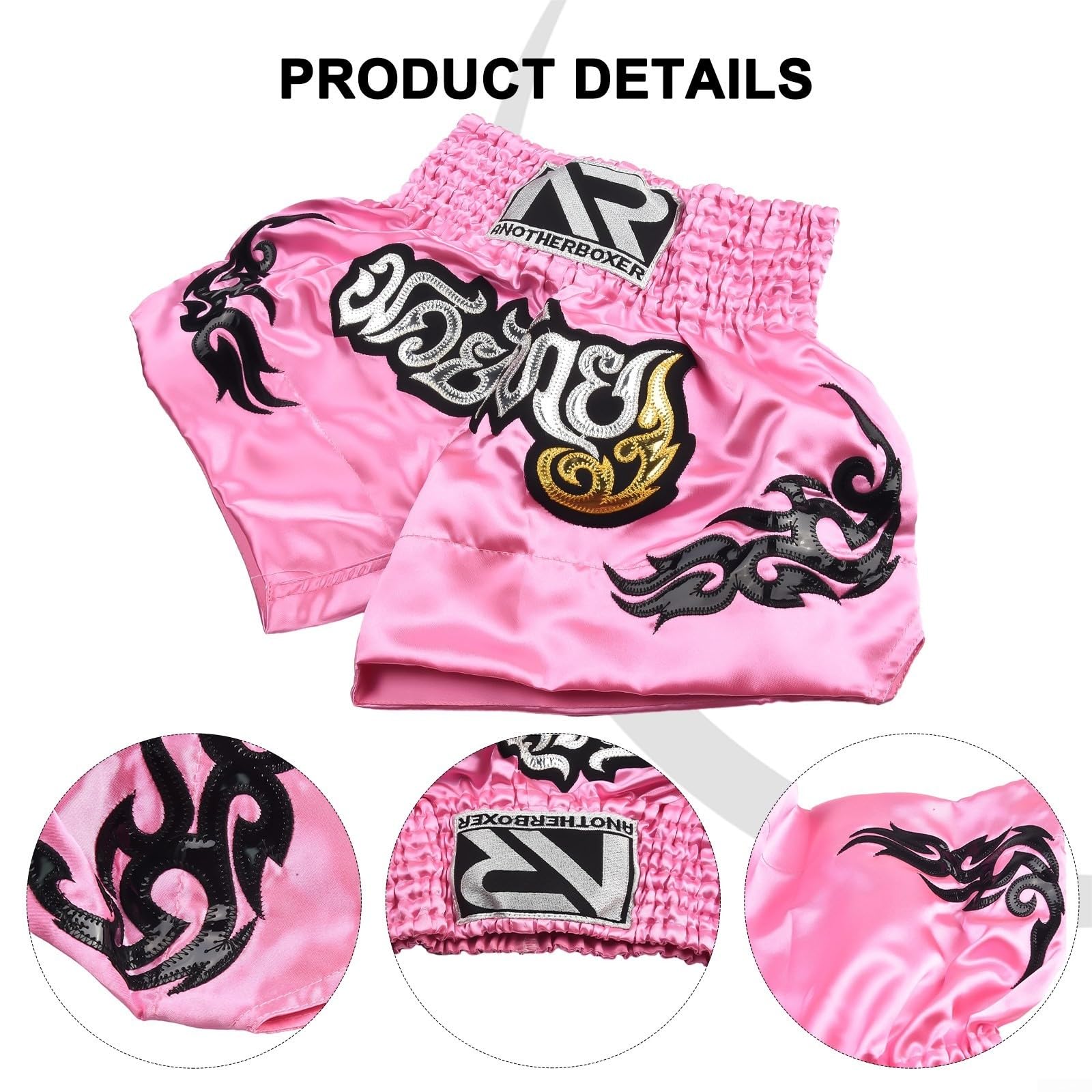 Short de kickboxing à taille élastique pour entraînement MMA et Muay Thai Unisexe