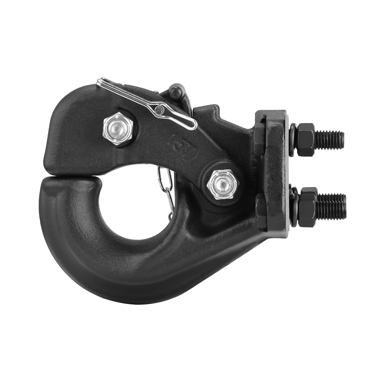 VEVOR Gancio a Perno 13605 kg Gancio di Traino Adatto per Anello a Lunetta da 63,5 a 76,2 mm con Kit di Montaggio, Adesivi di Avvertimento Fosforescenti, Verniciatura a Polvere Nera, per Vari Veicoli