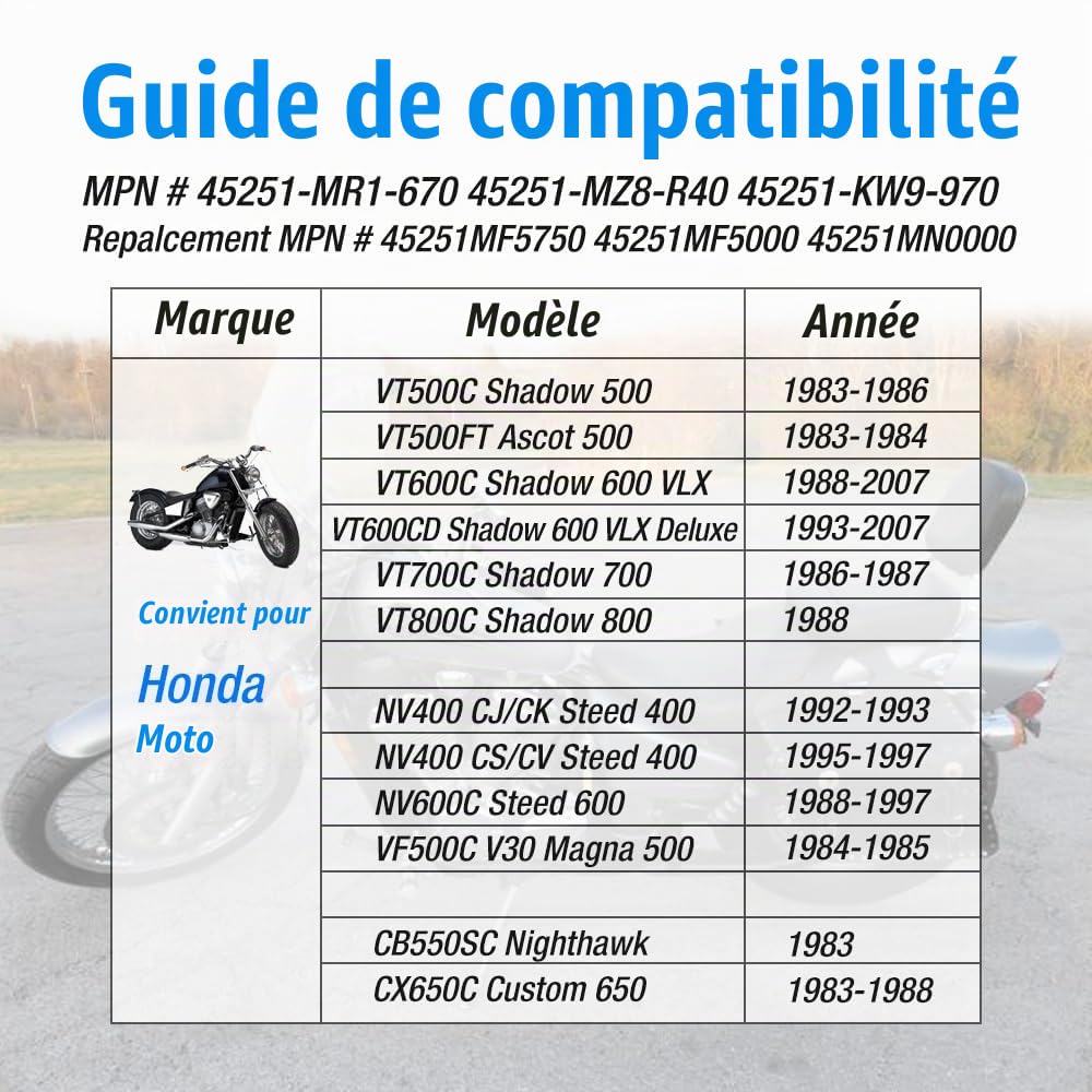 Disque de frein avant pour Honda Shadow 600 VT600C / VT600CD Shadow 500 700 800 Ascot 500 VT500 VT700 VT800 1983-1988 Magna 500 VF500C Steed 600 400 NV600 NV400
