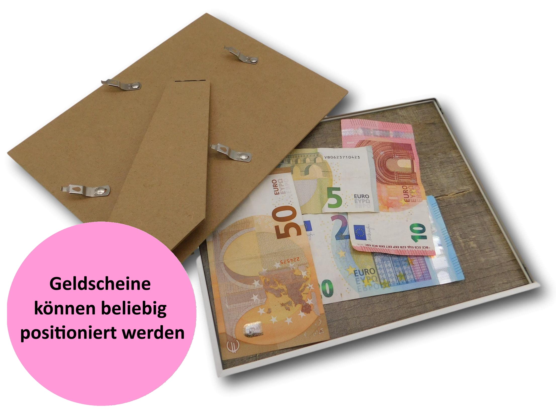 Traumwelten-Zimmermann Personalisiertes Geldgeschenk im Bilderrahmen - Hochzeitsgeschenke - Hochzeitsgeschenk für Brautpaar - Geld von Herzen verschenken