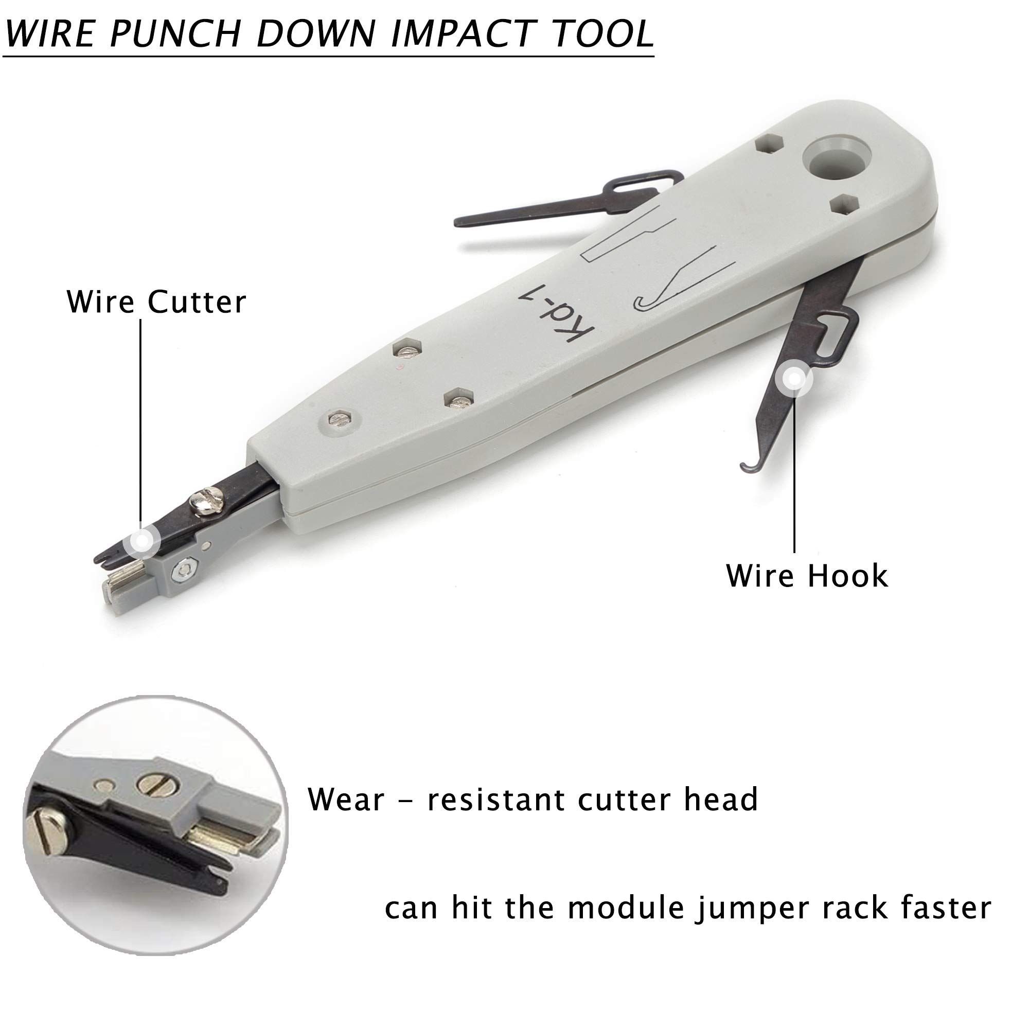 Kit d'outils de réseau professionnel pour pince à sertir coaxiale, outil de dénudage à compression coaxiale, outil de poinçonnage Krone dans un étui à fermeture éclair