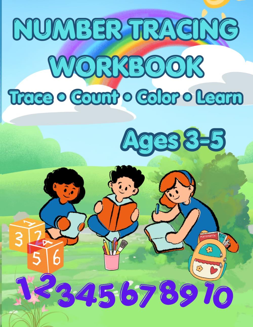 Number Tracing Workbook: Numbers 1-10 for Preschoolers: Trace, Count, Color and Learn | Fun Number Worksheets with Cute Coloring Pages and Kindergarten Activities for Toddlers and Kids Ages 3-5