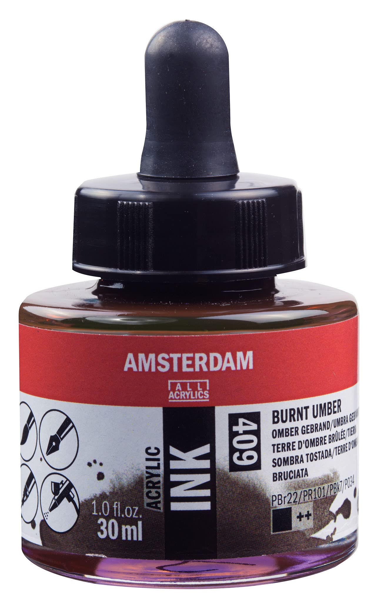 Amsterdam Acrylic Ink Bottle 30 ml Burnt umber 409 (17204090)