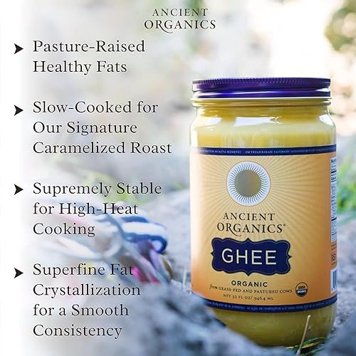 Miniatura 5 de Ancient Organics Ghee manteca de ghee alimentada con pasto orgánico ghee sin gluten mantequilla clarificada vitaminas y omegas reducción de lactosa