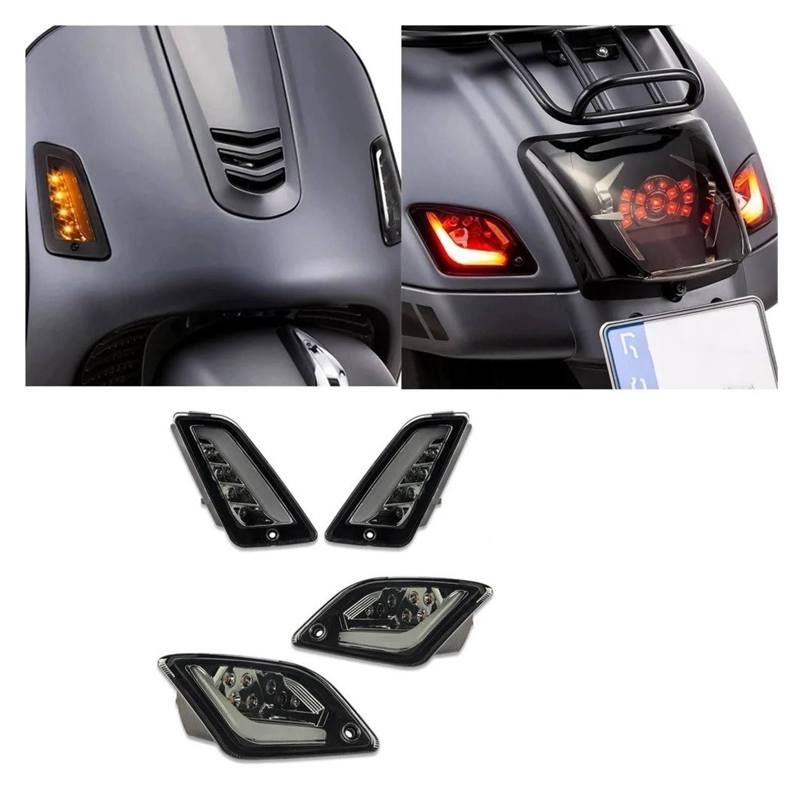 Moto Faro Assemblea Per Vespa GTS300 GTS250 GTS150 GTS 300 GTS 250 Accessori Moto LED Anteriore Dopo Indicatore Direzione Luce Segnale Luce Faro Anteriore Moto(1 set)