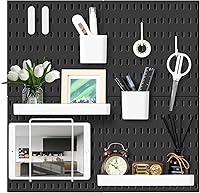 Vista 1 de VUSIGN Kit de organizador de pared combinado de tablero de clavijas, 4 piezas de tableros de clavijas y 17 accesorios modulares para colgar, kit