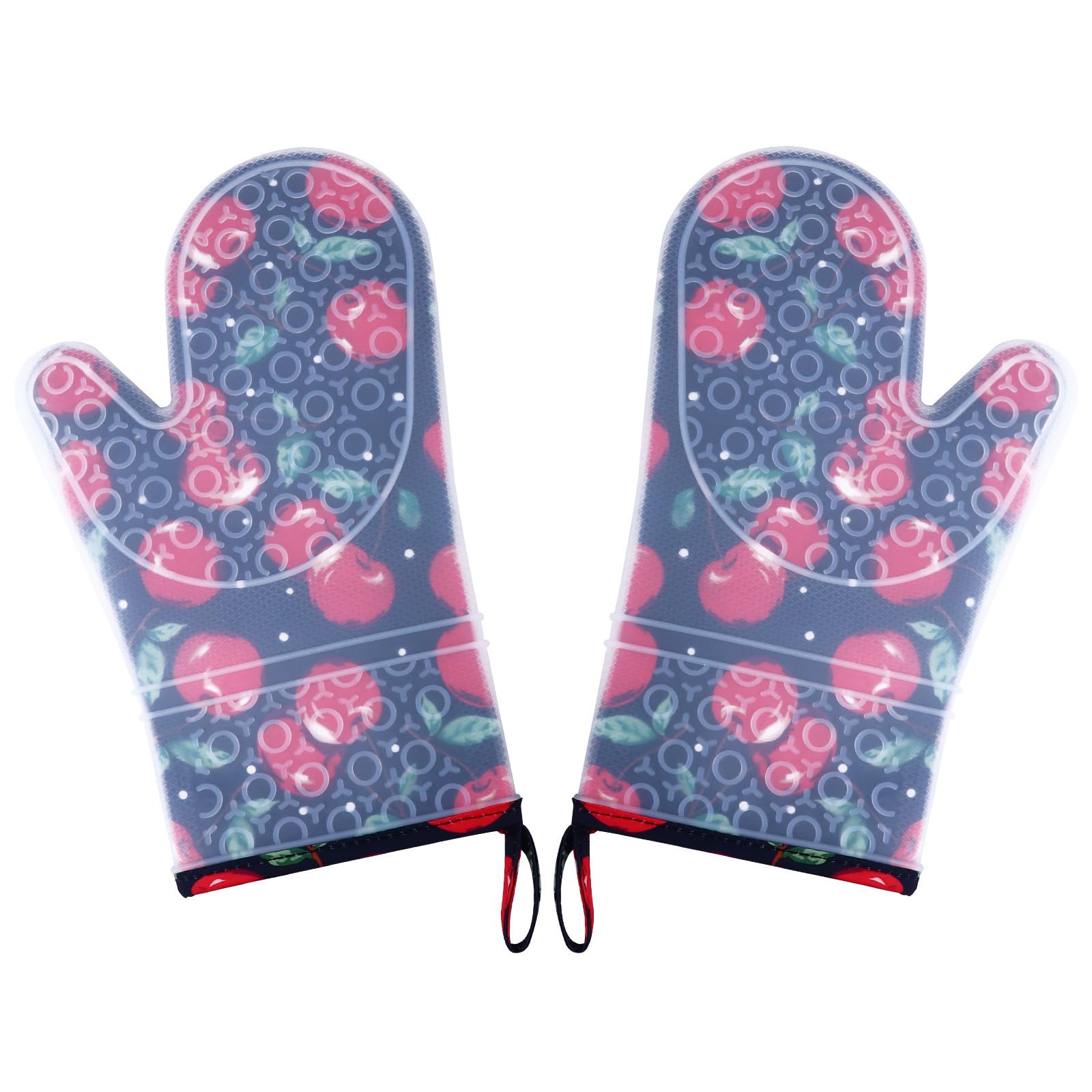 Didiseaon 4 Piezas Guantes de Horno de Silicona Navideños Resistentes al