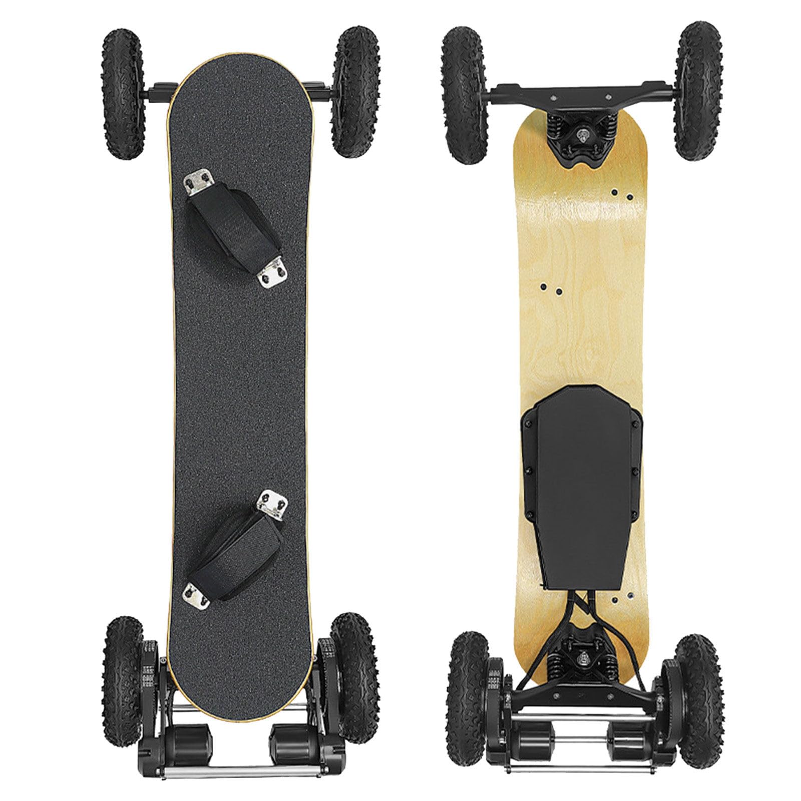 Skateboard électrique, Longboard Skateboard Tout Terrain, Plateau 10 Plis, idéal trajets Routiers, Ville et Campus pour Adultes Rounded-Corners