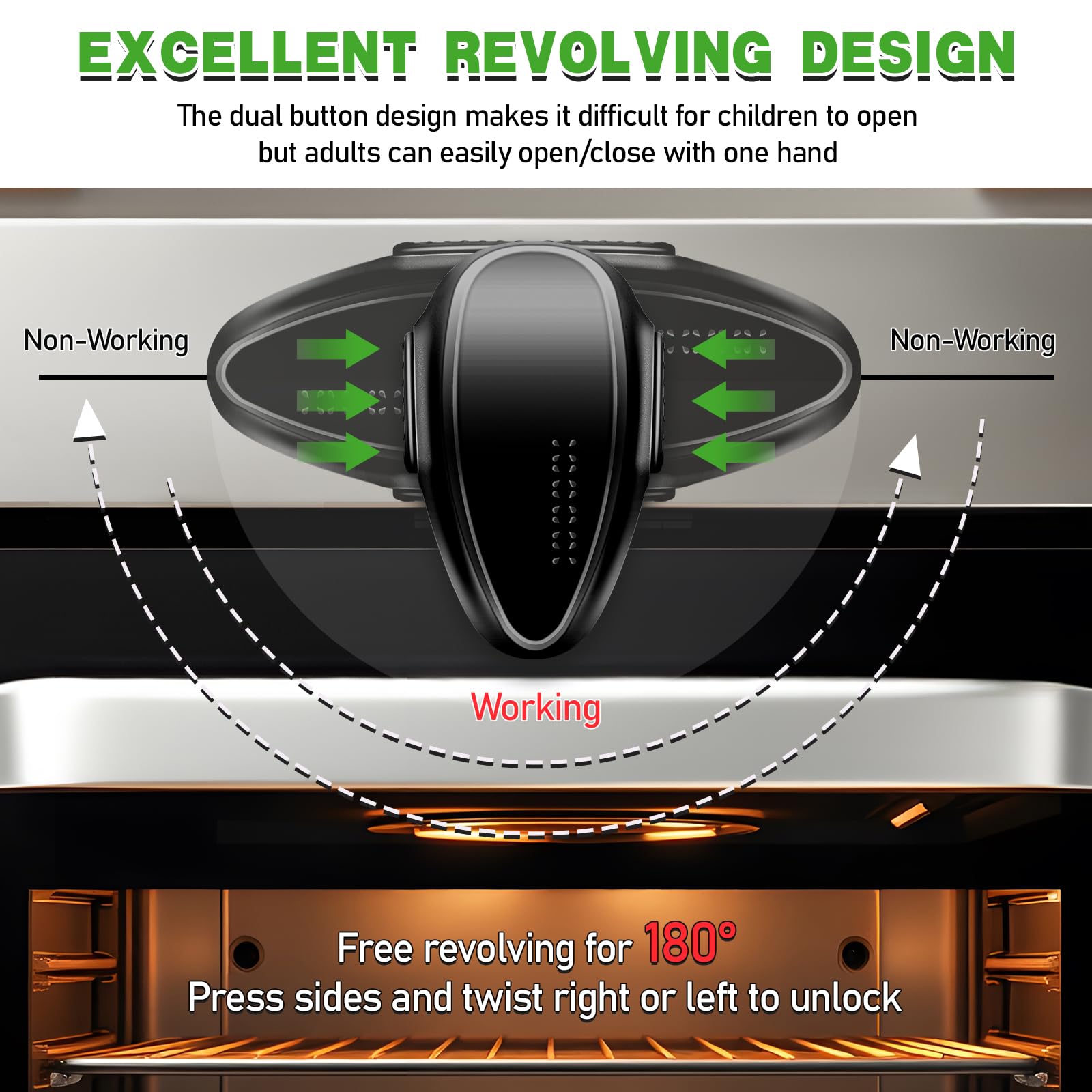 DAFUWENG Oven Lock Child Safety 2 Pack, Cabinet Locks Baby Proofing - Image 3