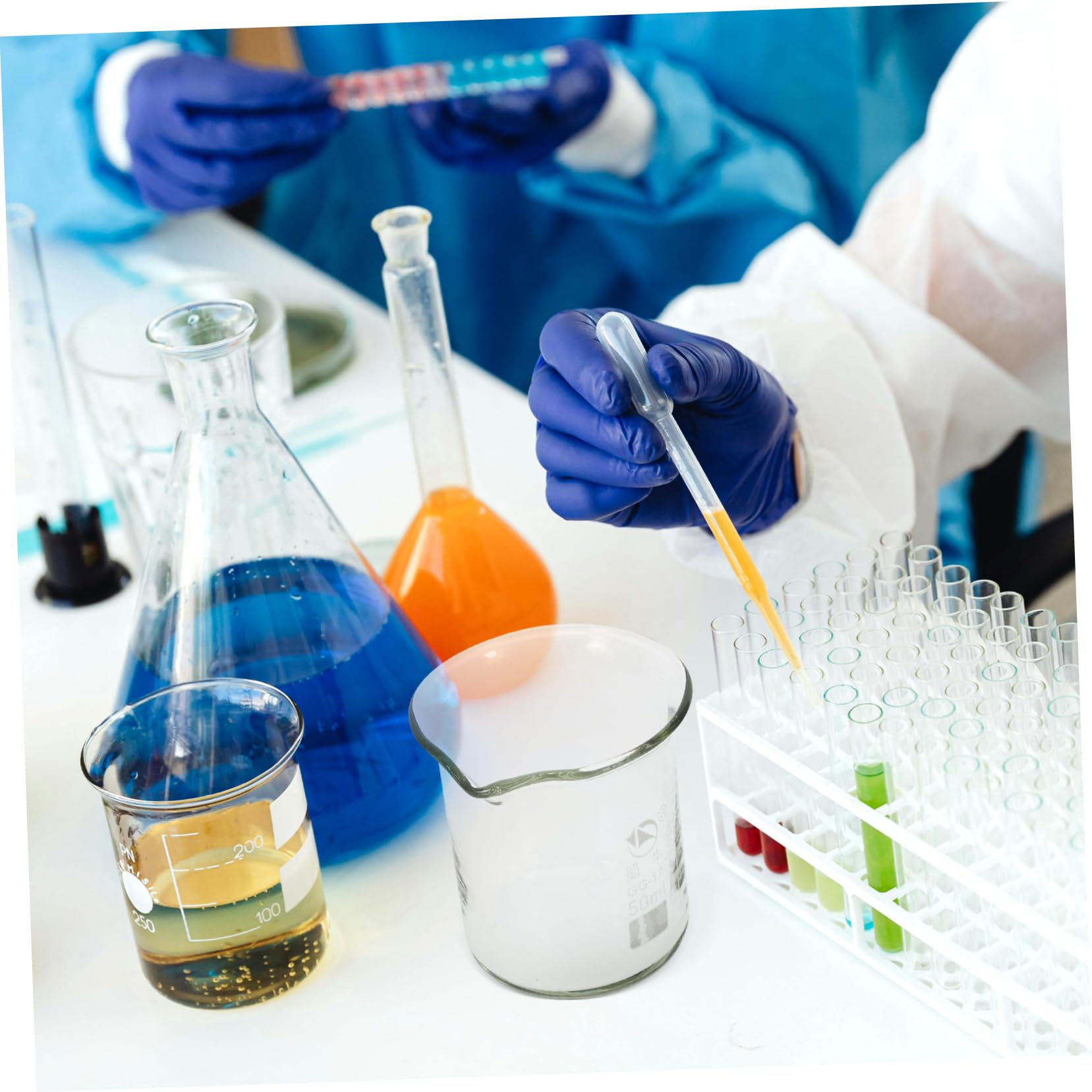 OSOLADY Chemistry Lab Equipment Graduated Cylinder Set Beaker Flask Measuring Cup