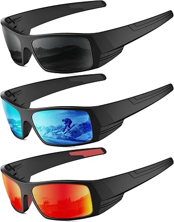 Polarized Sports Sunglasses for Men Women Wrap Around Sun Glasses UV400 Protection Mens Sunglasses Cycling Fishing Golf