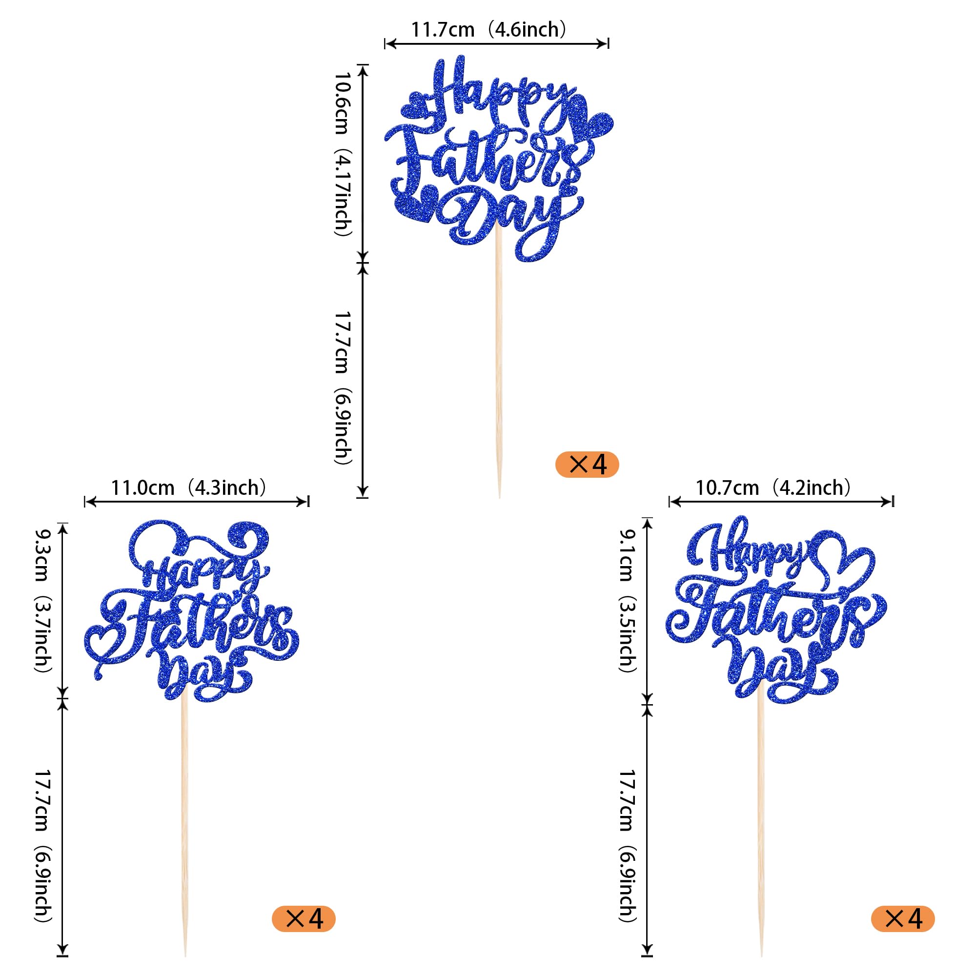 12 Pack Happy Father's Day Centerpieces Sticks for Tables Happy Father's Day Party Decorations Love Daddy Best Father Birthday Table Toppers Decorations for Happy Fathers Day Party Decorations Blue