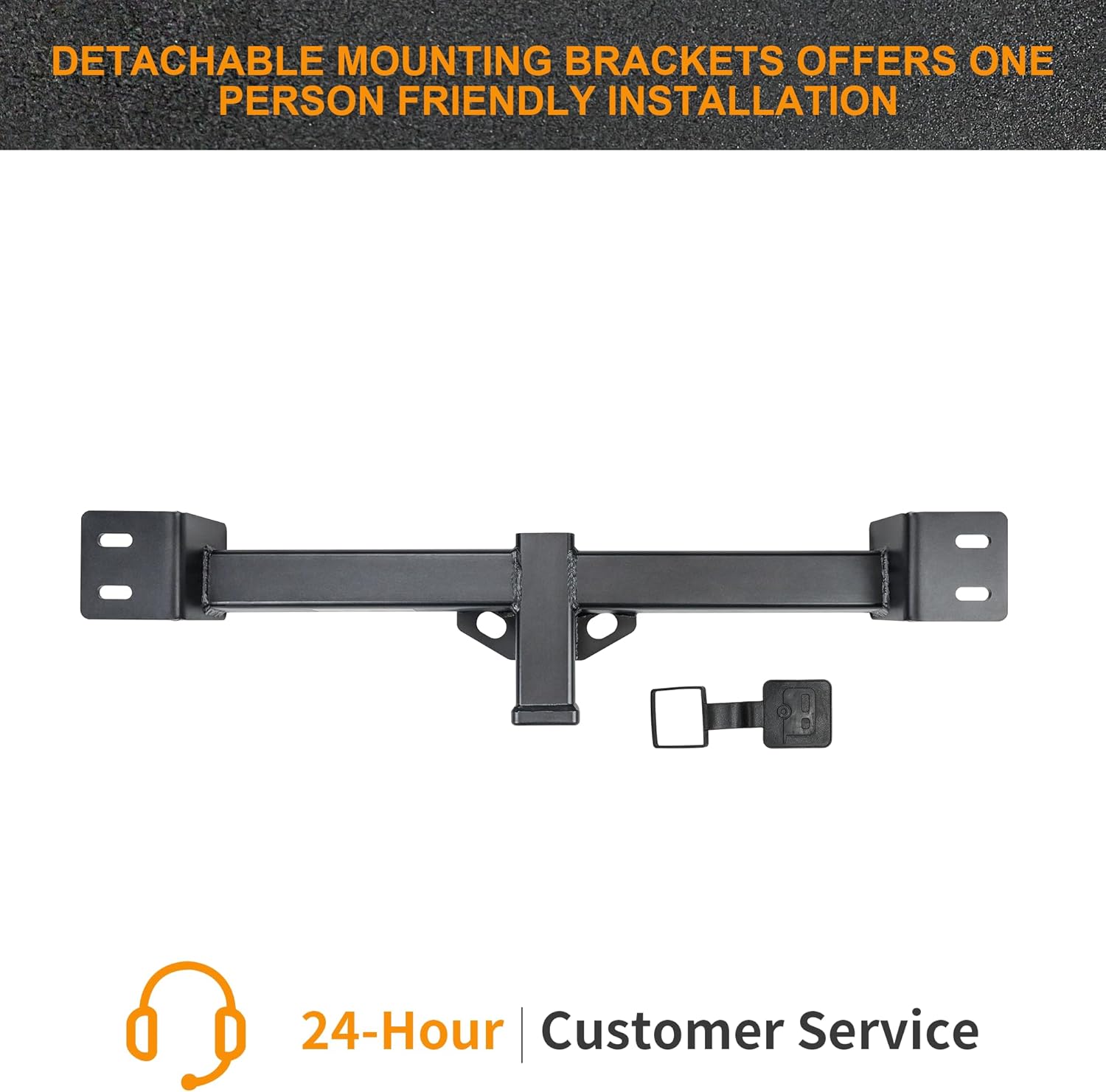 Autekcomma 2" Front Receiver Hitch, Tow Hitch 2-Inch Receiver, Compatible with Toyota Land Cruiser, Sequoia and Tundra 2007-2021, Multi-Fit Hitch to Receive a Shackle Mount or Tow Hook. Black. 31198