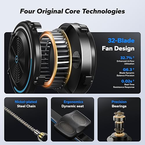 Miniatura 4 de MERACH Rowing Machines for Home, Adjustable Air Resistance Professional Indoor Rowing Machine, Ergonomic Comfort Seat, Performance Monitor and