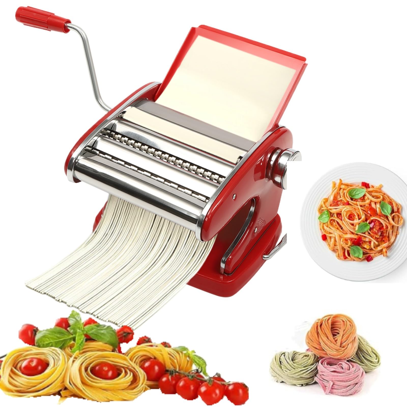 Amazon | パスタメーカーマシン、6段階の厚さと3段階の幅を備え
