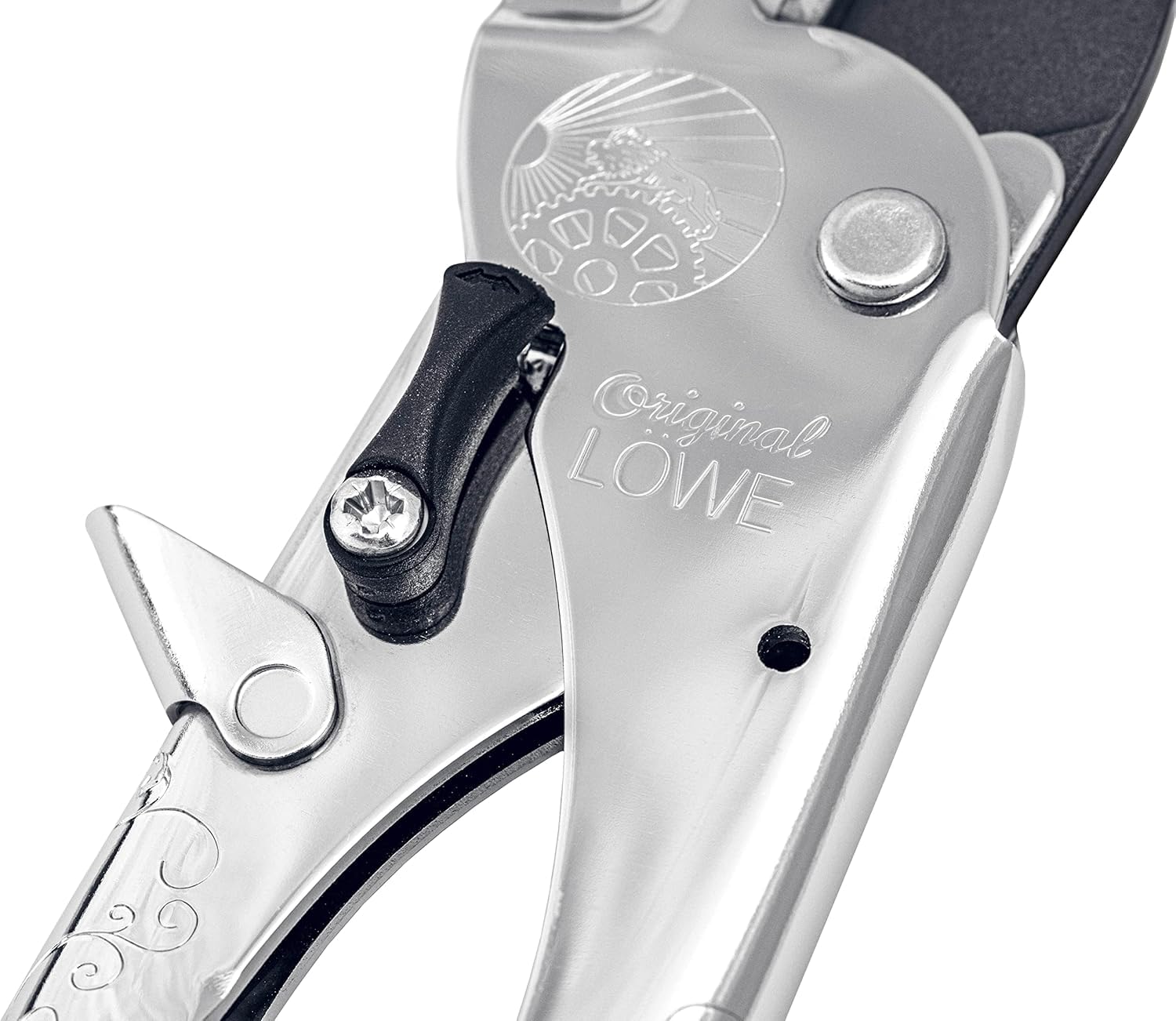 Original LÖWE 1, 100 Jahre Jubiläumsedition - Profi Gartenschere Amboss Schere 1.100 aus Metall mit rostfreier Stahlklinge zusammen mit handgefertigtem Lederholster