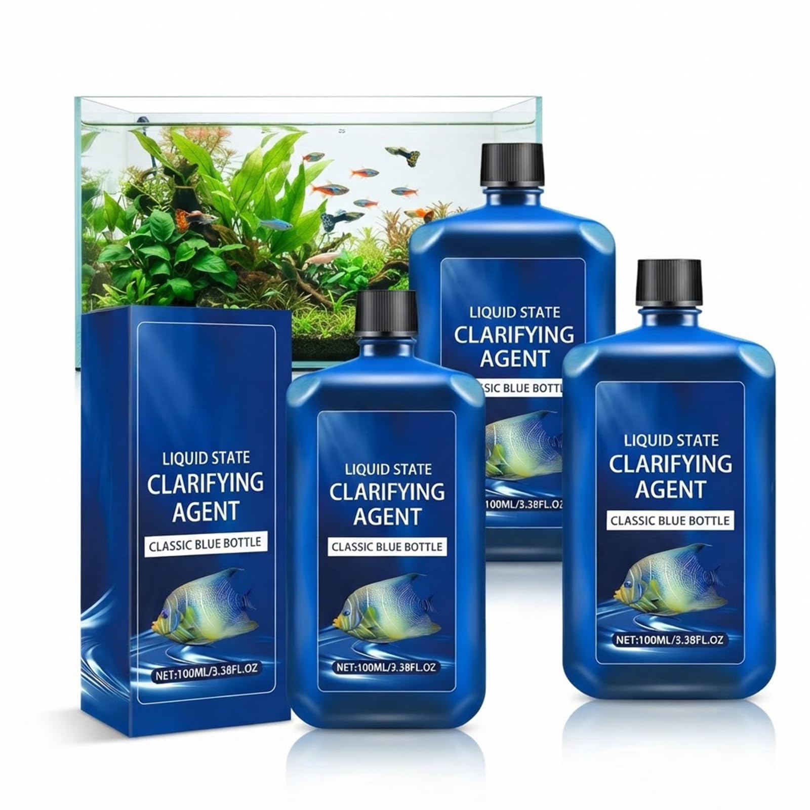 3PCS 100ML Fast-Acting Aquarium Water Clarifier for Cloudy Water Treatment