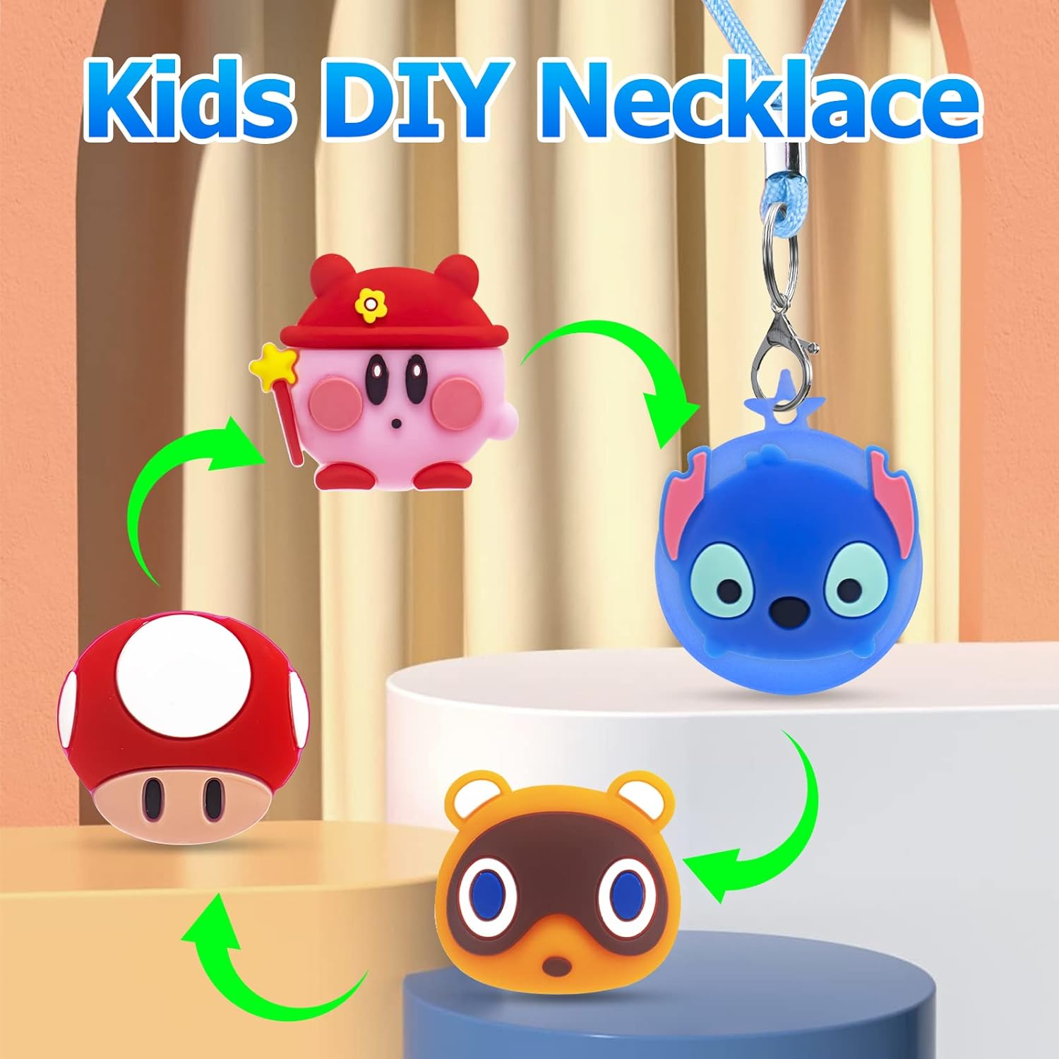 airtag necklace air tag holder airtags hidden case adjustable stopper nylon silicone protective cover accessories for boys green blue