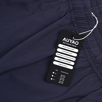 AUYAO Mens Running Gym Quick Dry Shorts, Men's Summer Casual Sports Short with Zipper Pockets, Outdoor Workout Training Short, Elasticated Waist Breathable Stretch Short Pants for Fitness, Jogger