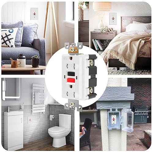 Vista 25 de GFCI - Toma de corriente de 20 amperios, certificación UL, receptáculos GFI de autocomprobación, resistente a manipulaciones, resistente a