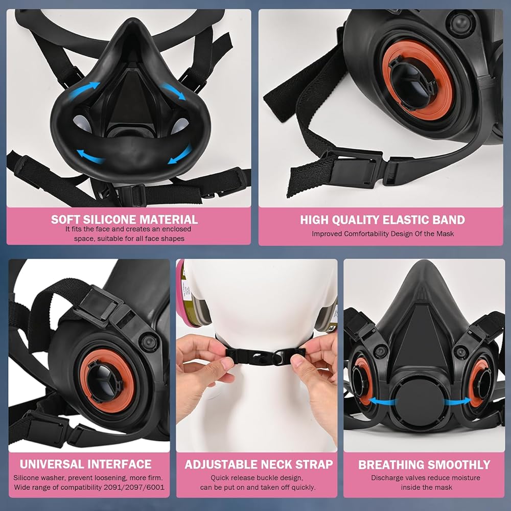 Amazon.com: NBWAN Respirator Mask with Filters 60926, Half
