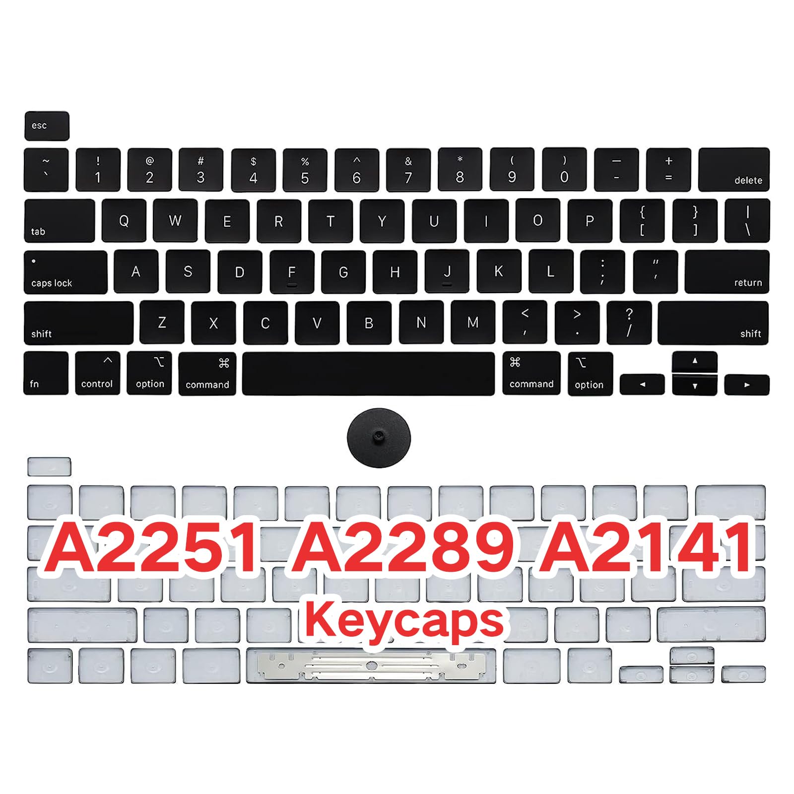 New Replacement Keyboard Keycaps Keys, Full Set of US Replacement Keycaps for MacBook Pro A2251 A2289 A2141 2019 2020 Year 13"/16" with Removal Tool