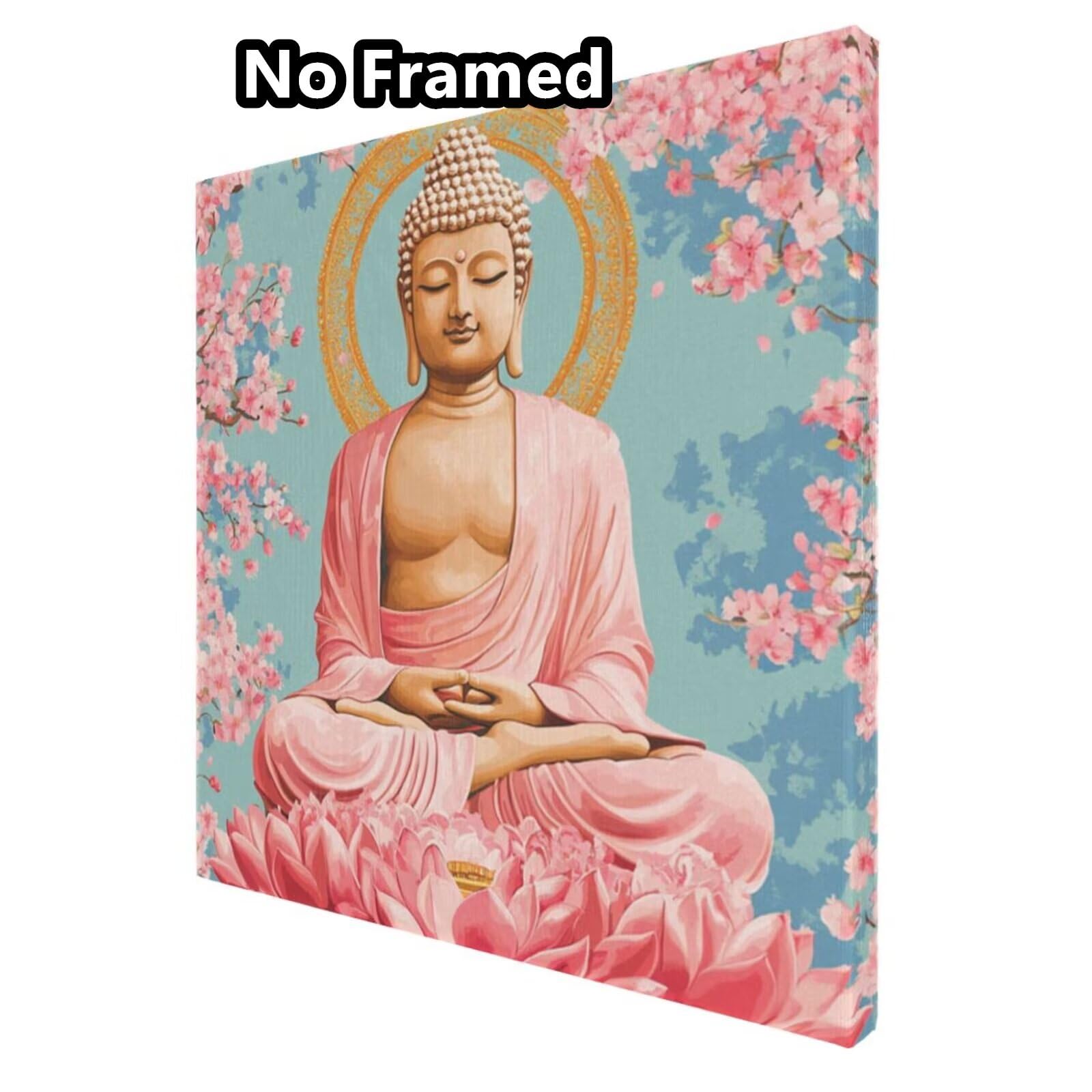Malen nach Zahlen MK416 Malen-nach-Zahlen-Set für Erwachsene, Motiv: Buddha, Malen nach Zahlen für Anfänger, Acryl, Ölgemälde zum Selbermachen, Kunsthandwerk für Wanddekoration – (65 x 65 cm,