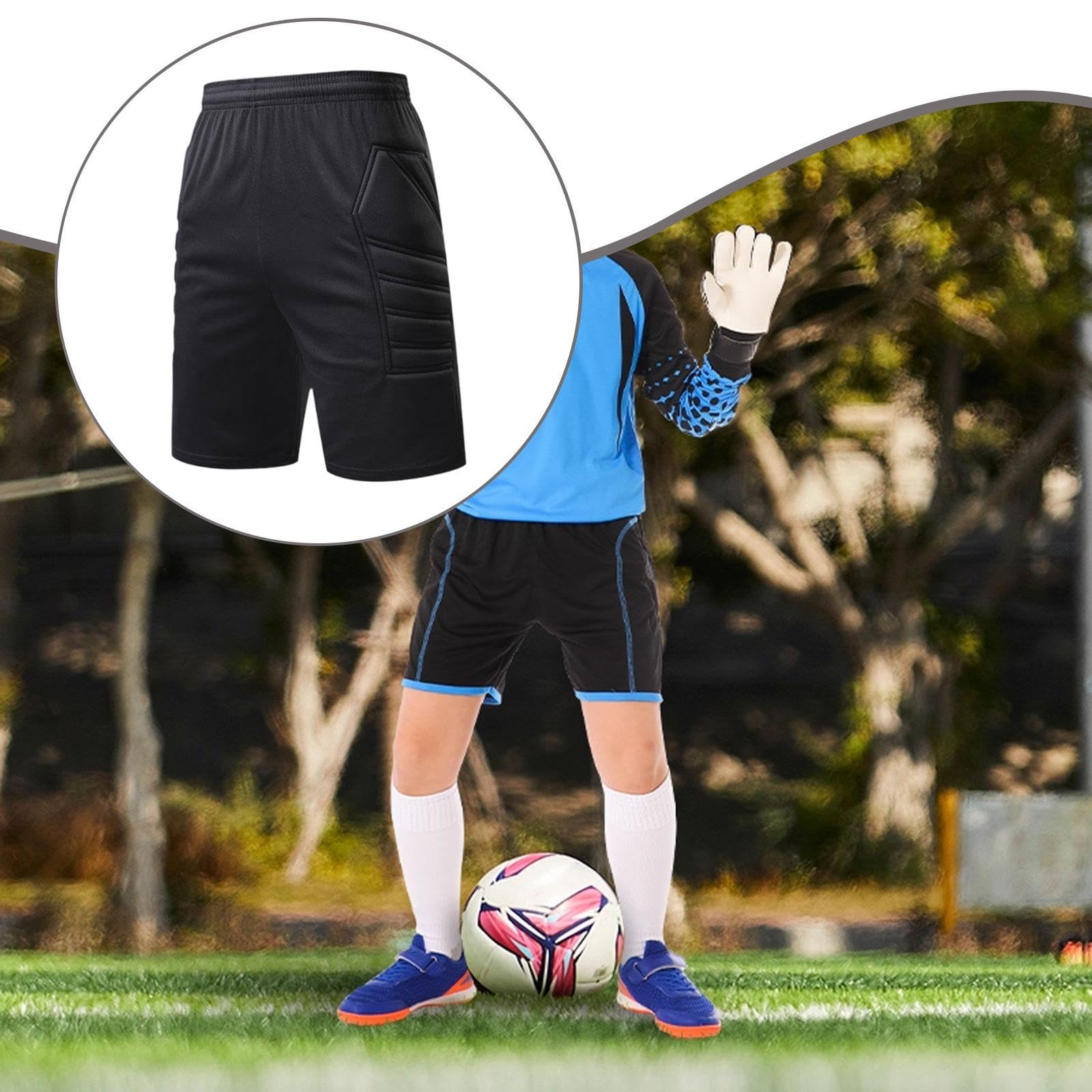 Milageto Short de Protection de Gardien de But de Football Polyvalent et Respirant avec Rembourrage en éponge