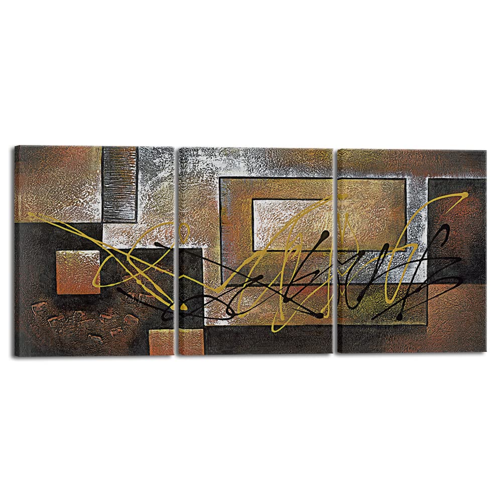 Pyradecor Modern 3 Panels Extra Large Contemporary Canvas Prints Abstract Landscape Pictures Paintings on Canvas Wall Art for Living Room Bedroom Kitchen Home Decorations