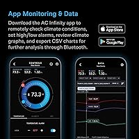 Vista 4 de AC Infinity CLOUDCOM B2, higrómetro inteligente VPD de temperatura y humedad con pantalla LCD y monitor de aplicación Bluetooth, termómetro