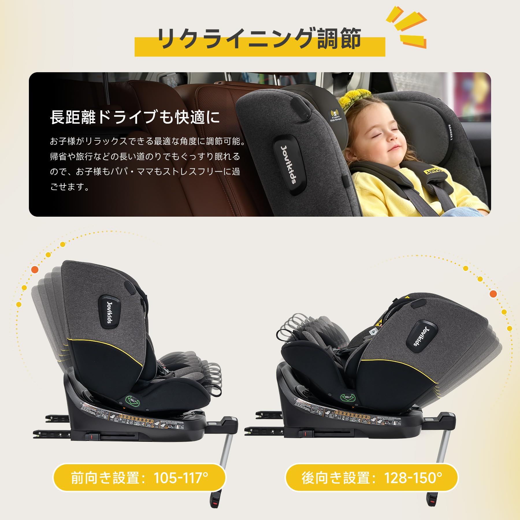 Amazon | Jovikids Ranger 2 新生児から 360°回転式 チャイルドシート