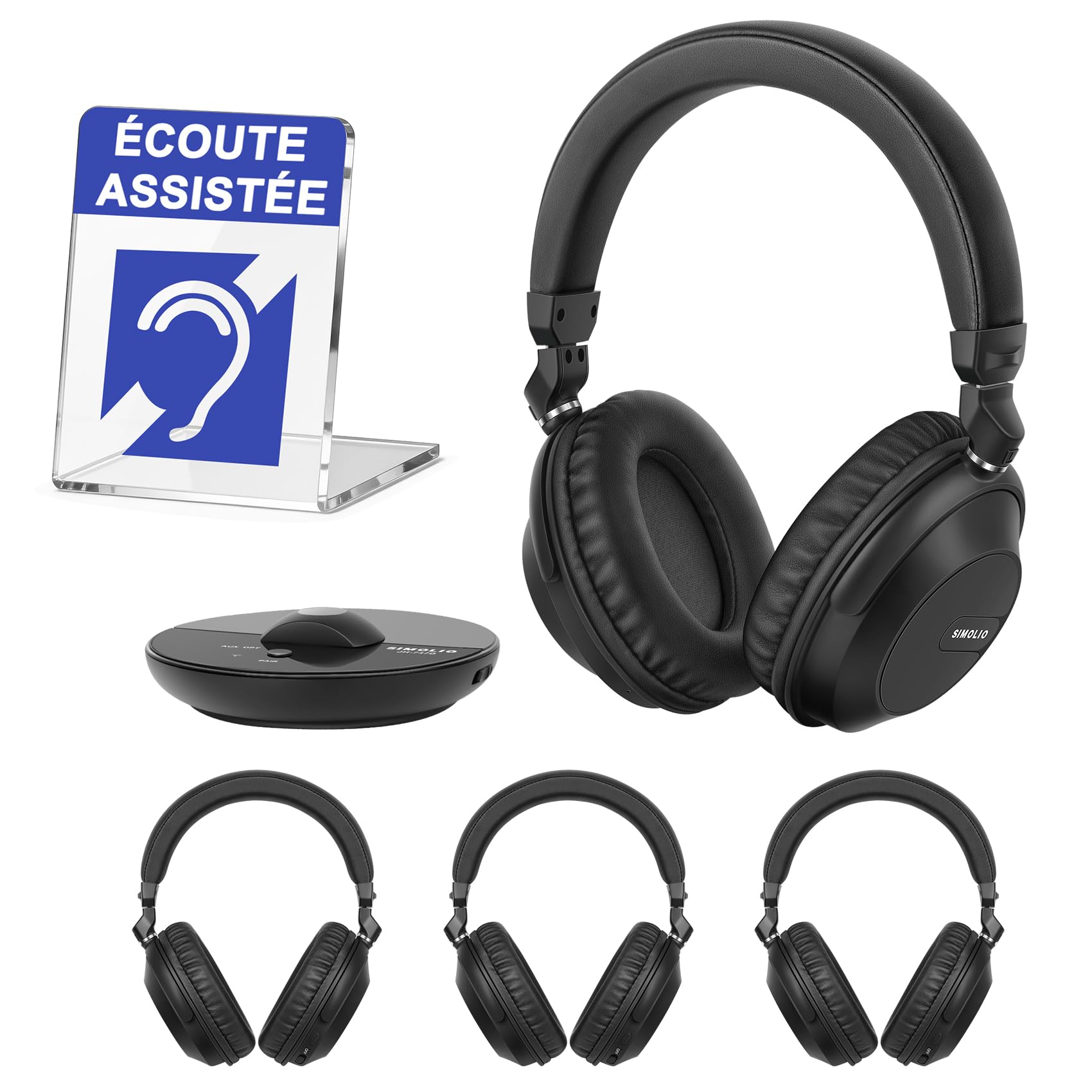 SIMOLIO Bluetooth Casque TV sans Fil, avec Son Clair & Puissant, JH-747D