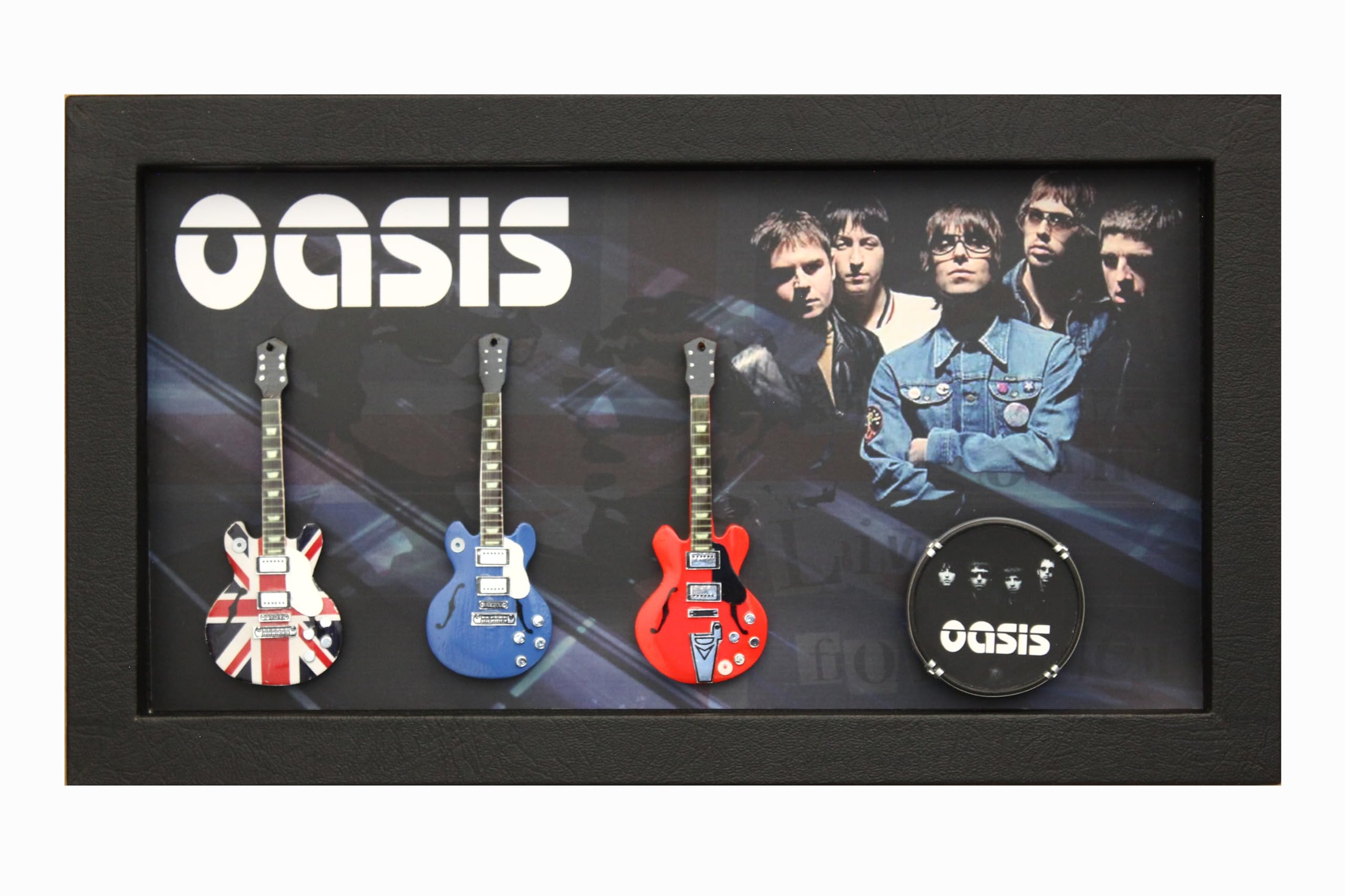Rock Guitar Miniatures Black Rgm99030 Oasis Miniature Guitar Collection In Shadowbox Frame