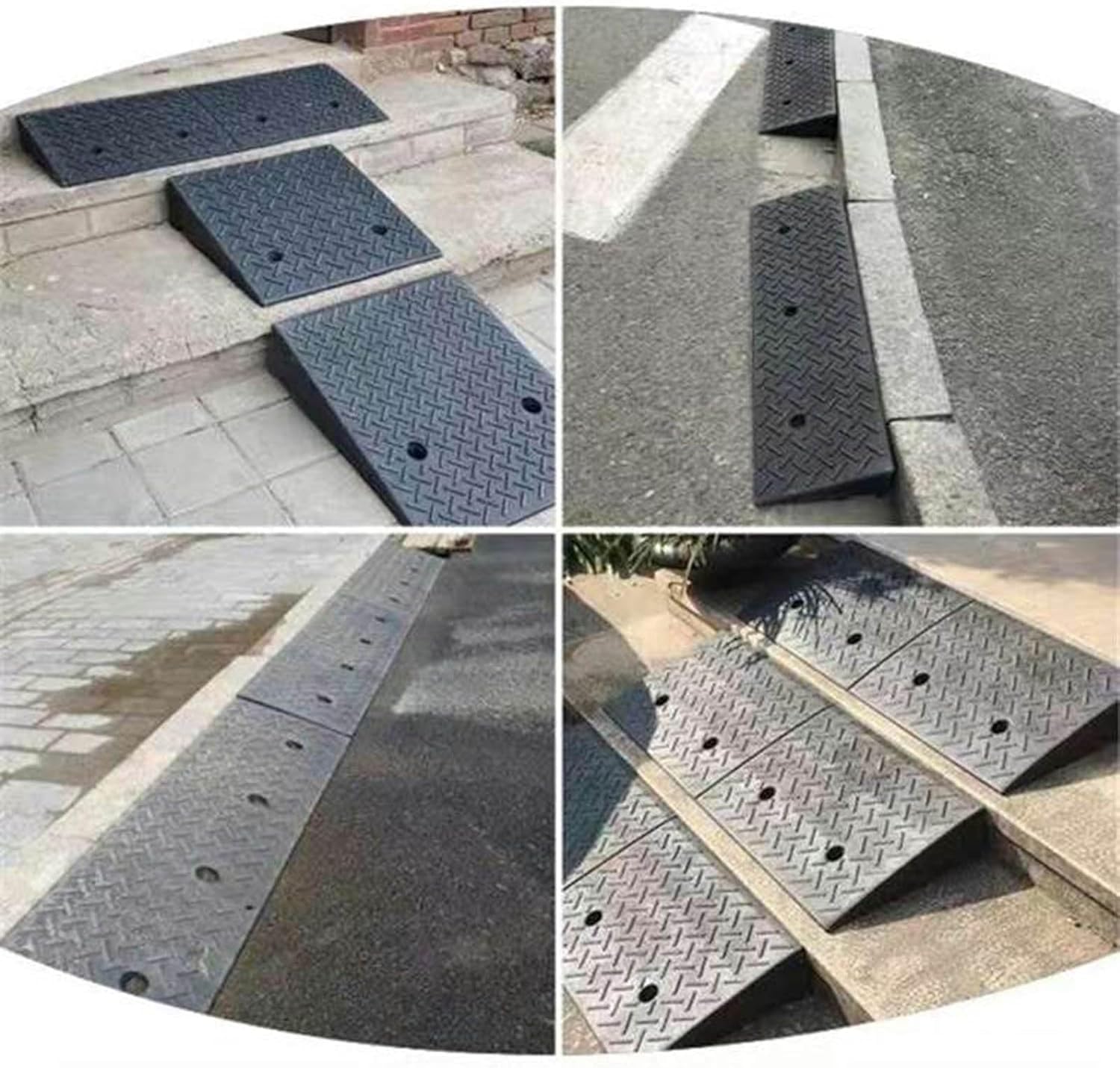 Rampy antypoślizgowe Gumowe najazdy krawężnikowe do samochodów terenowych, wózków widłowych i motocykli(50x50x15cm)
