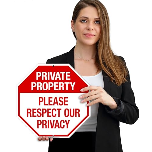 Miniatura 2 de Private Property Please Respect Our Privacy Sign, 12 x 12 pulgadas, libre de óxido, aluminio 040, resistente a la decoloración, fabricado en Estados