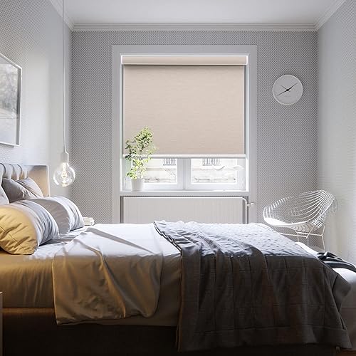 Miniatura 9 de Persianas enrollables para ventanas, sin cordones, opacas de tamaño personalizado, para cocina, oficina y dormitorio (gris)